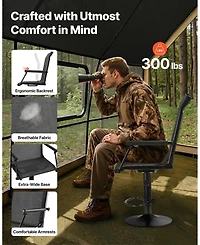 Sevorley 360 Degree Silent Swivel Hunting Chair, Lightweight Steel Blind Seat, 300 lb Capacity