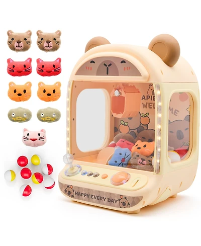 Contixo CM1 Claw Machine Toy, Mini Arcade Prize Grabber Game for Kids Ages 3+ with Led Lights, Music, Joystick Control & Plush Toys Included