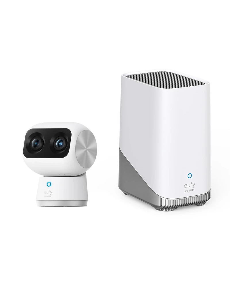 eufy Indoor Cam S350 and HomeBase 3 Security Plug-In Dual Cameras 4K Uhd Wired 8× Zoom 360degree(s) Ptz Human/Pet Ai Dual-Band Wi-Fi6