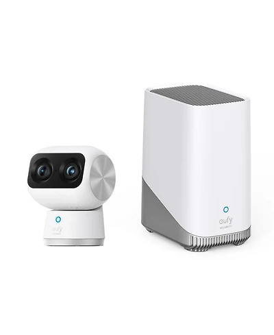 eufy Indoor Cam S350 and HomeBase 3 Security Plug-In Dual Cameras 4K Uhd Wired 8× Zoom 360degree(s) Ptz Human/Pet Ai Dual-Band Wi-Fi6