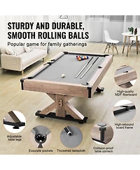Sevorley 7 feet 3-in-1 Multi Game Table for Pool, Table Tennis and Dining