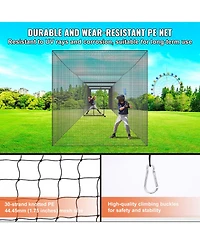 Sevorley Baseball Batting Cage Net, 55 feet Enclosed Pe Netting with Door and Carry Bag (Net Only