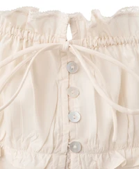 Mango Women's Embroidered Details Ruffled Top