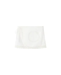 Mango Women's Openwork-Embroidery Mini Low-Waist Cotton Skirt