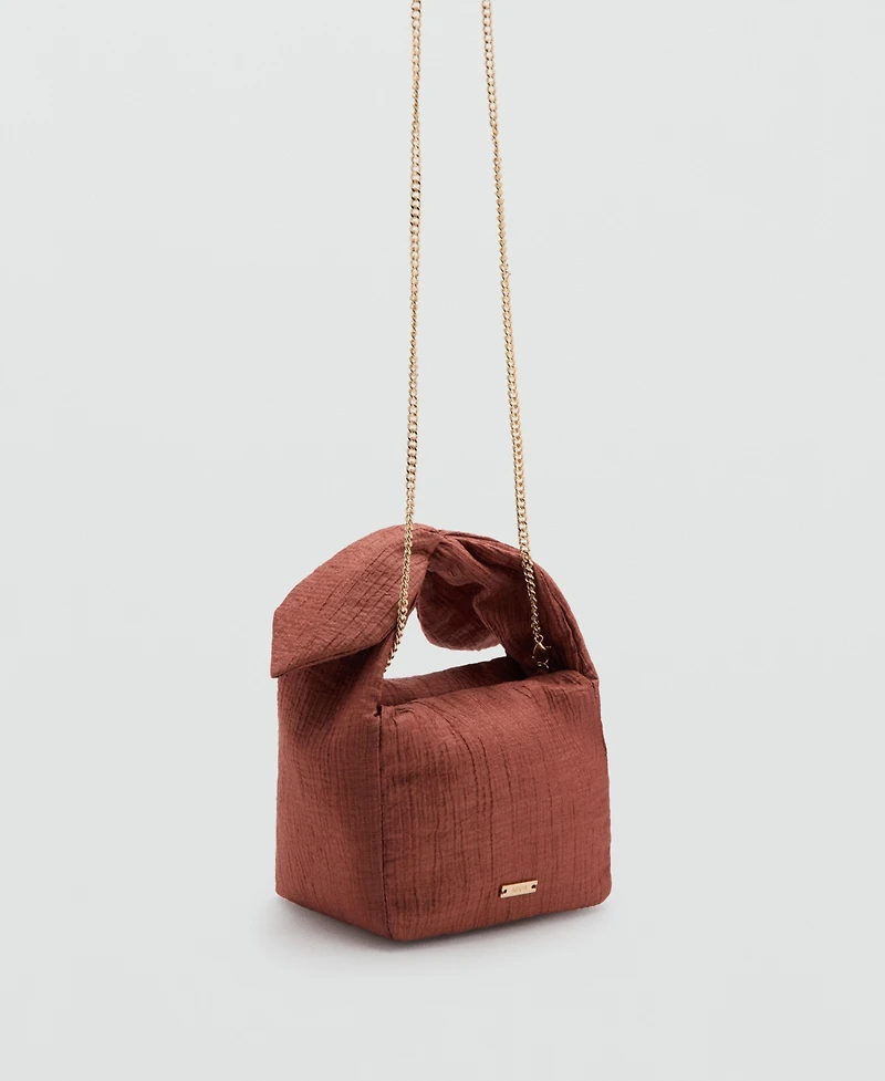 Mango Women's Bow Crinkled Handbag