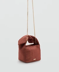 Mango Women's Bow Crinkled Handbag