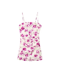 Mango Women's Floral Ruched Mini Dress