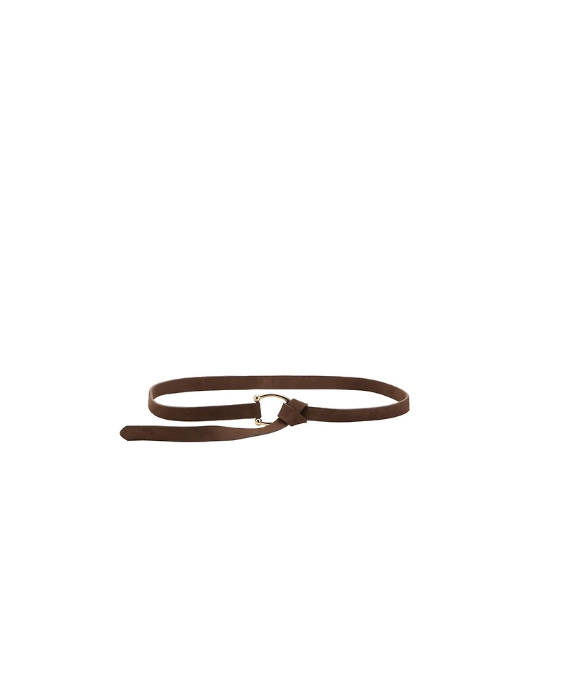 Mango Women's Thin Suede Leather Belt
