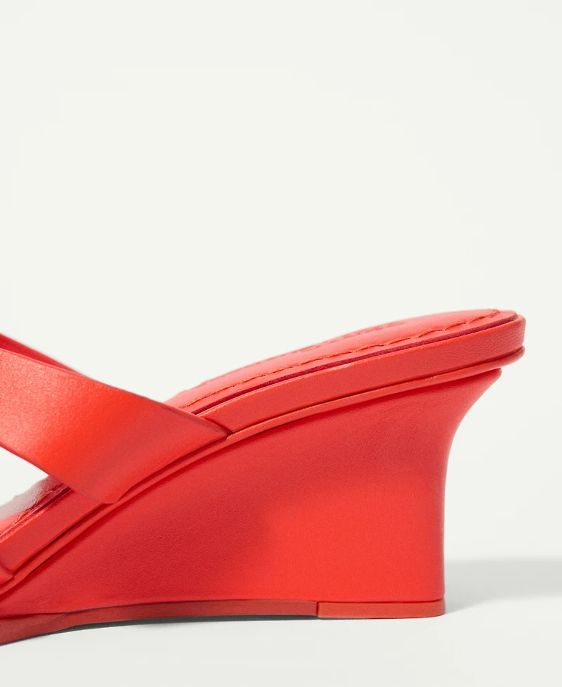 Mango Women's Wedge Leather Sandals