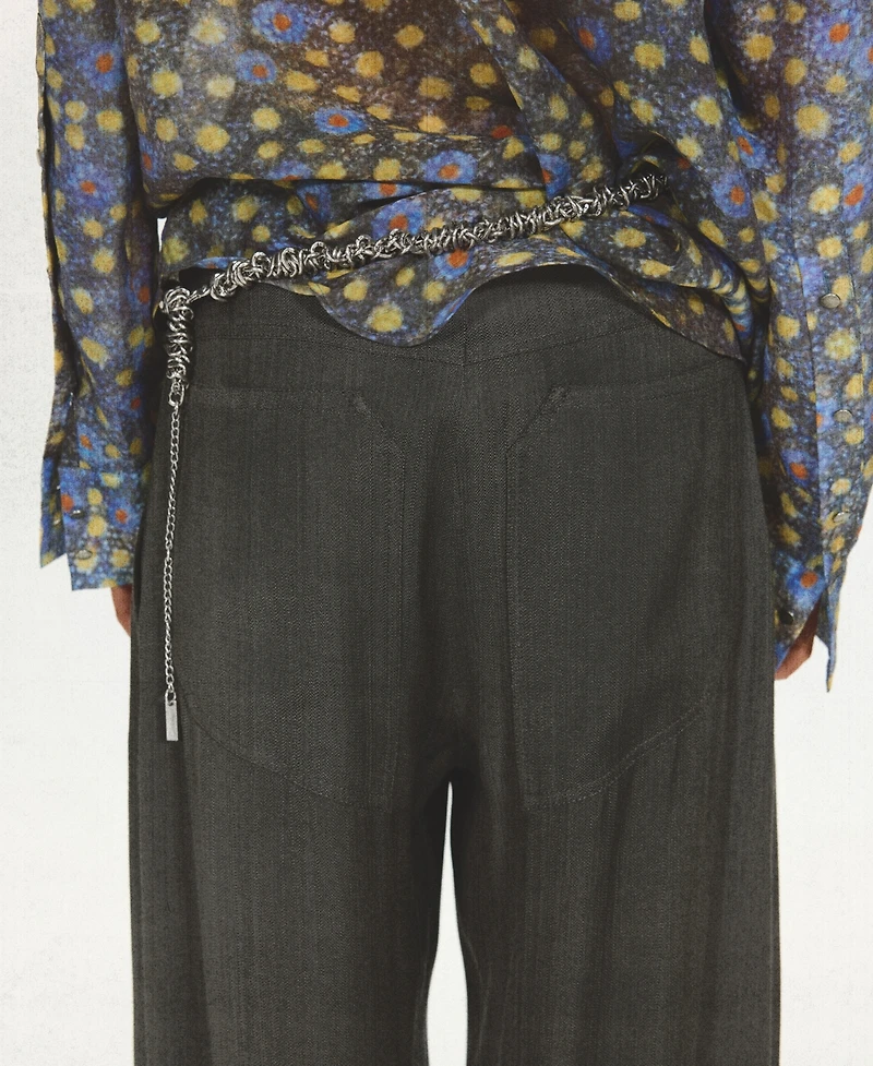 Mango Women's Stitching Details Straight Suit Pants