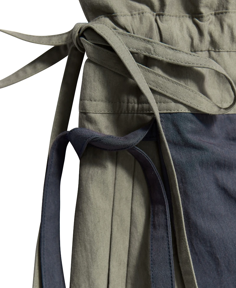 Mango Women's Tied Overlay Wide-Leg Cotton-Blend Pants