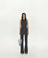 Mango Women's Bow Detail Ribbed Flared Pants
