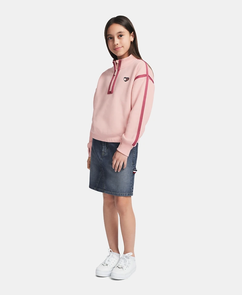 Tommy Hilfiger Girls' 7-16 Fleece Quarter-Zip Sweatshirt