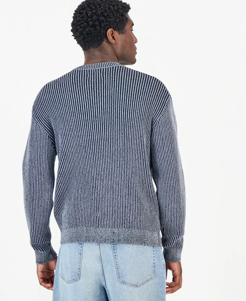 Mode of One Men's Gemini Boxy Ribbed Crewneck Sweater, Macy's Exclusive
