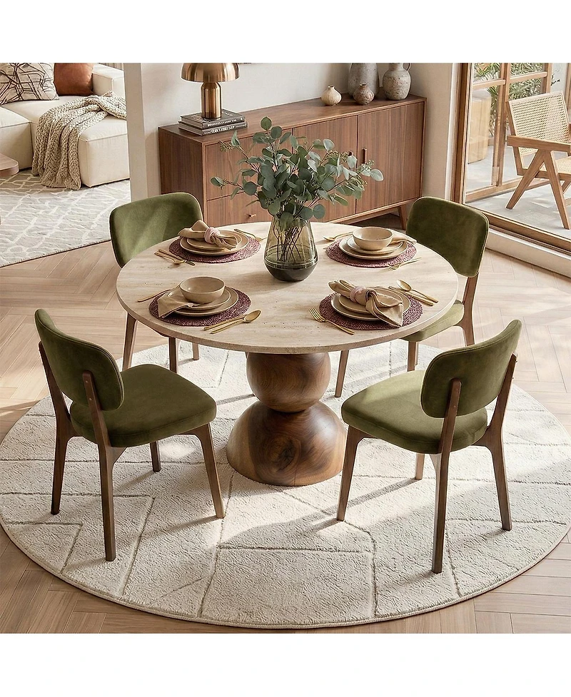 Maison Boucle Mid-Century Modern Dining Chairs Set of 4