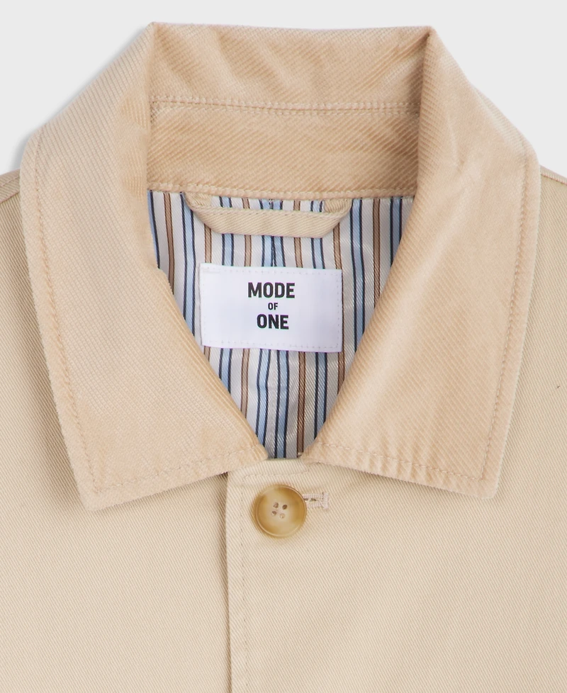 Mode of One Men's Relaxed-Fit Cotton-Twill Overcoat, Macy's Exclusive