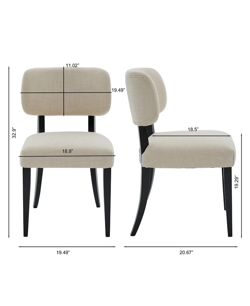Maison Boucle Dining Chairs Set of 2, Modern Wooden Legs