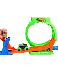 Hot Wheels 1:64 Scale Monster Trucks Mutant Chaos Chaos Loop Challenge Playset
