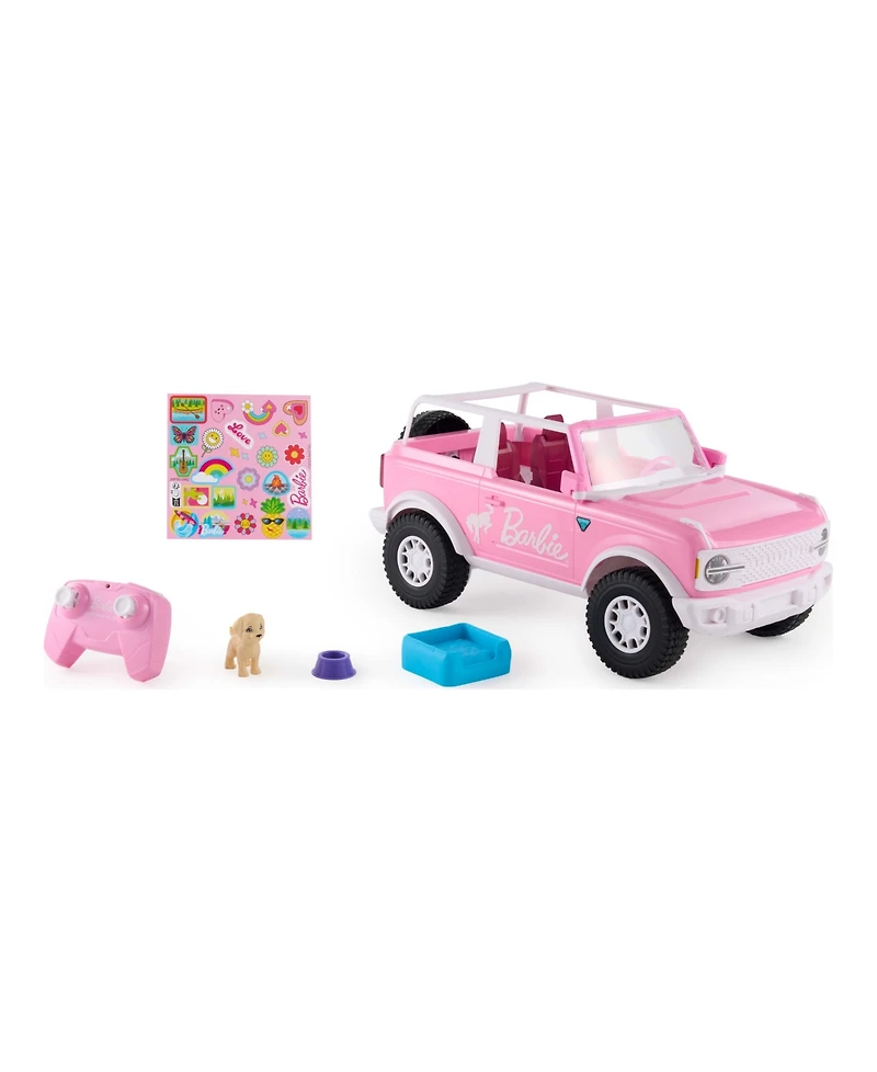Hot Wheels Barbie Ford Bronco Battery-Powered Rc Remote-Control Toy Car with Accessories