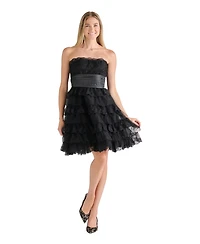 Betsey Johnson Juniors' Dressed To Frill Strapless Ruffle Dress