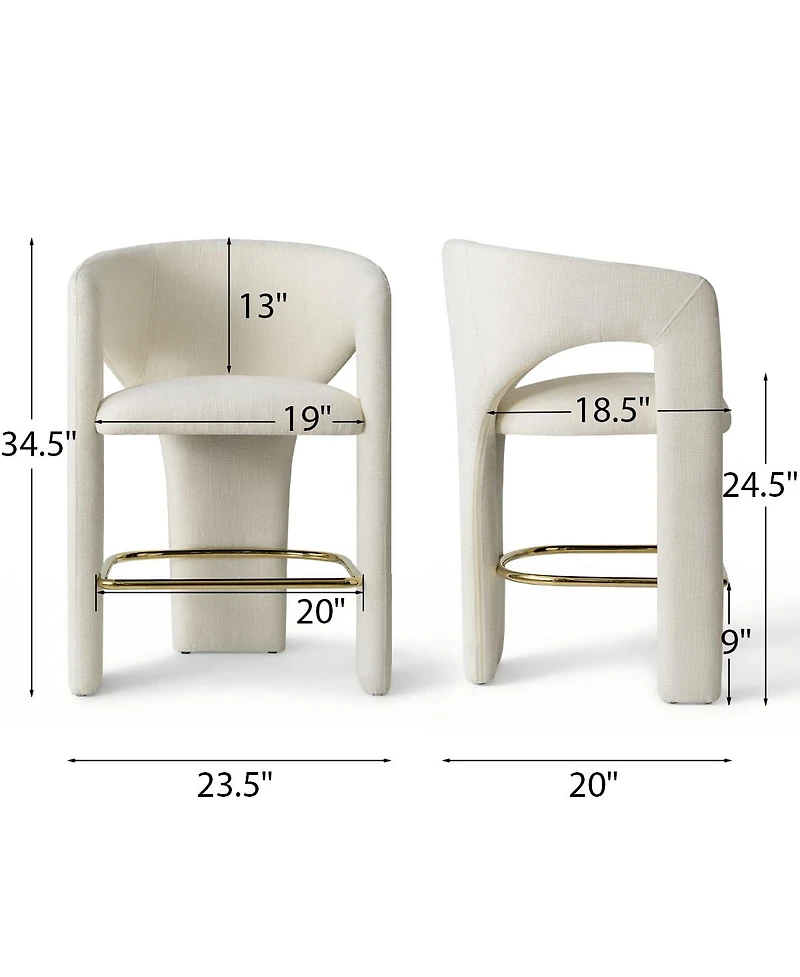 Maison Boucle Counter Height Bar Stools Set of 2