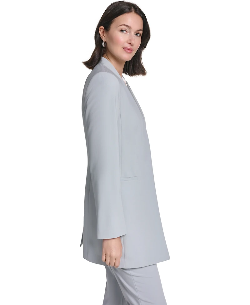 Calvin Klein Women's Collarless Open-Front Long Topper Jacket