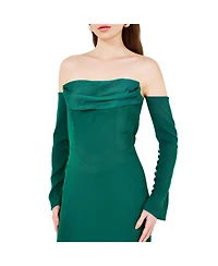 Amri Women's Off-The-Shoulder Pleat Drape Gown