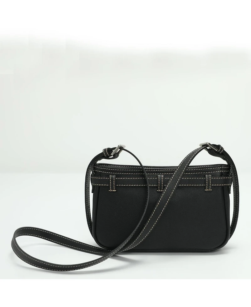 Susu Women's Sloane Leather Shoulder Bag for Women Convertible Crossbody Purse Small Belt Detail Handbag