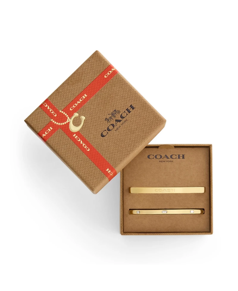 Coach Faux-Stone Signature Logo Stone Duo Bangle Bracelet