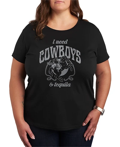 Hybrid Apparel Plus Graphic Need Cowboys and Tequila Tee
