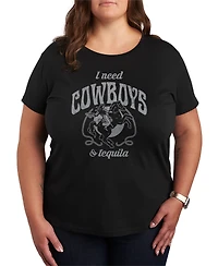 Hybrid Apparel Plus Graphic Need Cowboys and Tequila Tee