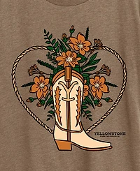Hybrid Apparel Plus Short-Sleeve Graphic Yellowstone Boot Flower Tee