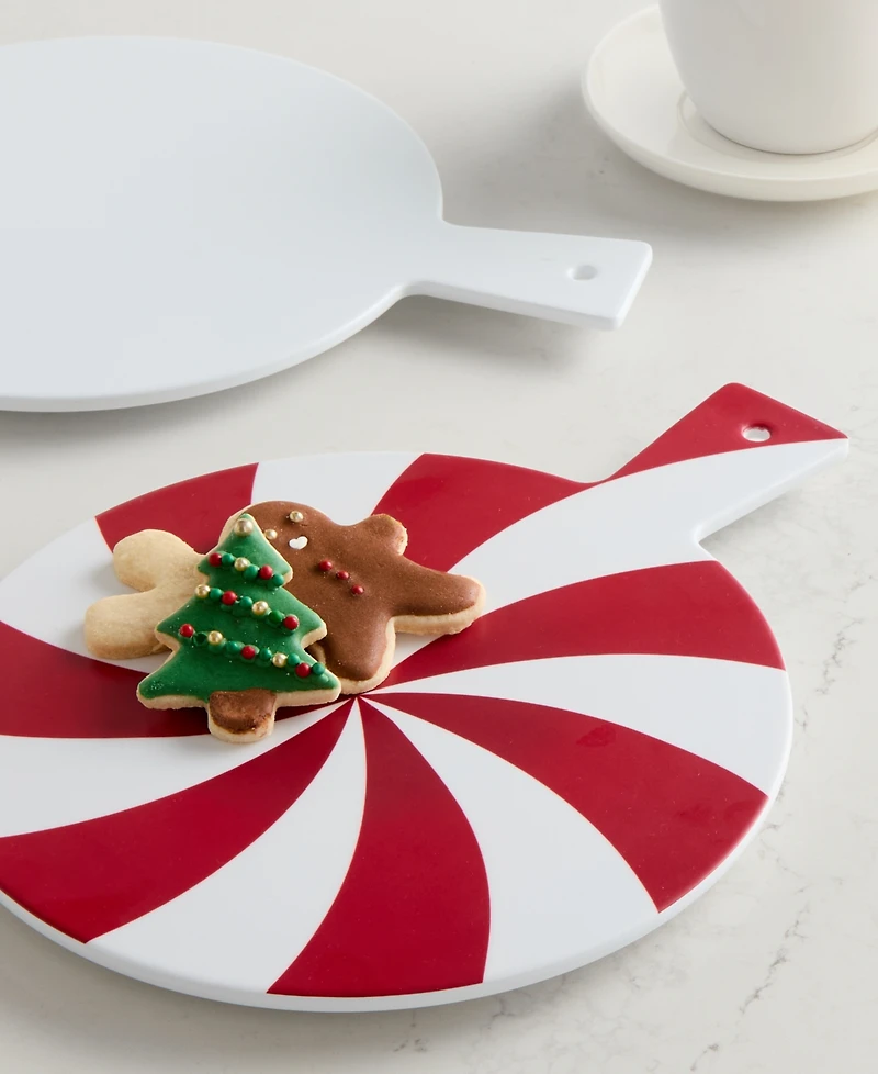 Tinsel And Frost Melamine Peppermint Cheese Board, Set of 2