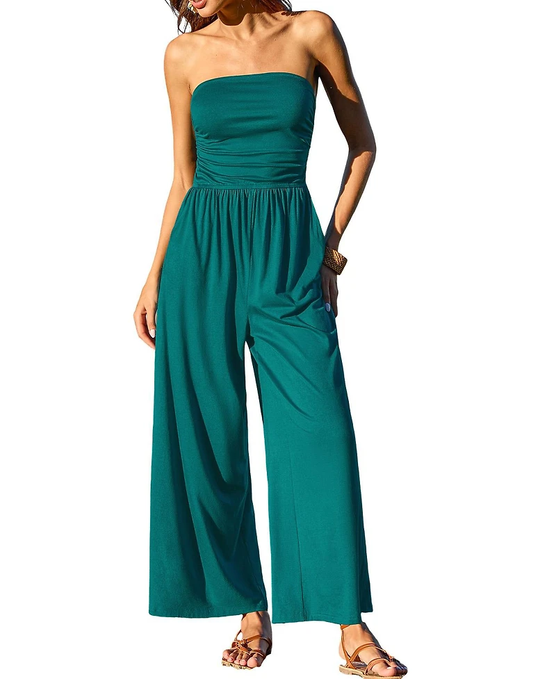 Cupshe Women's Dance Wide-Leg Strapless Jumpsuit