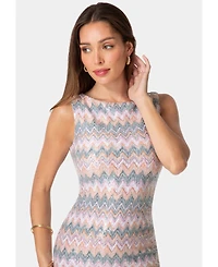 Bebe Women's Chevron-Sequin Mini Dress