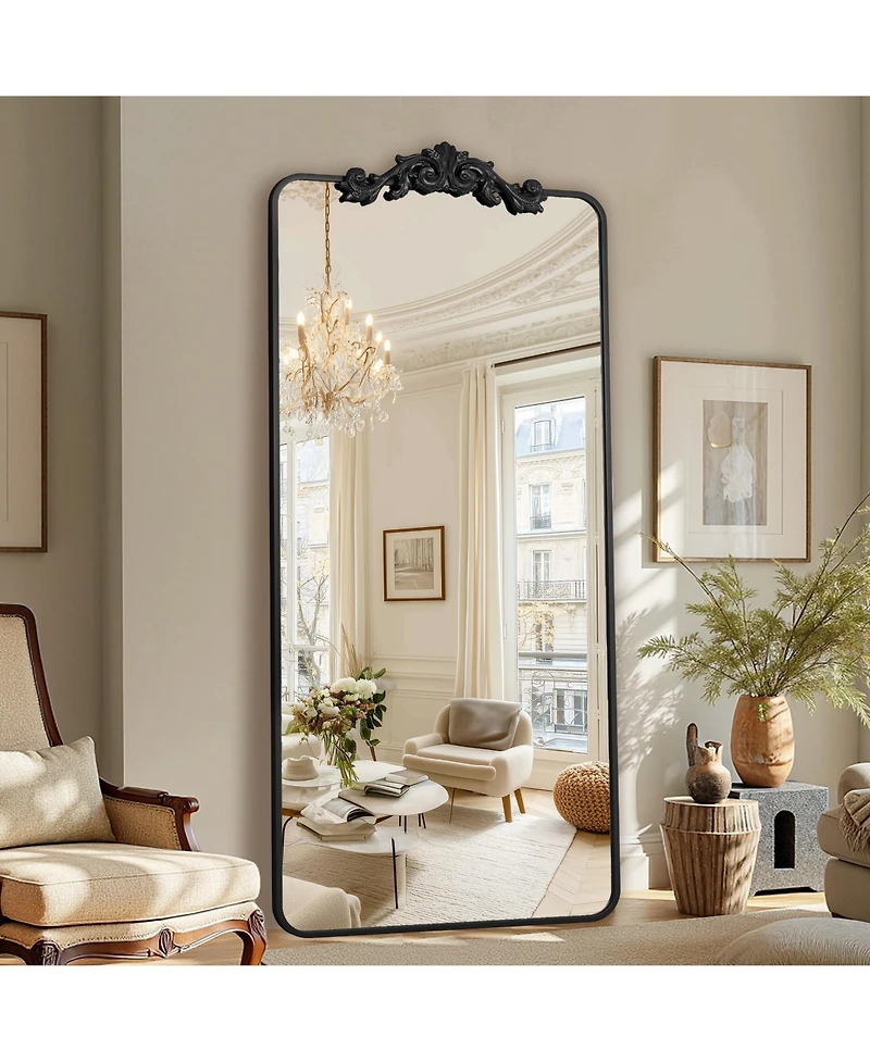Antok Retro Full Length Mirror, 71"x28" Carved Floor Mirror for Bedroom, Hanging Mounted for Living Room Cloakroom