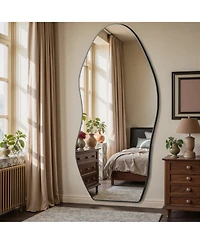 Antok Full Length Mirror, 76"x36" Irregularly shaped Floor Mirror for Bedroom, Hanging Mounted for Living Room Cloakroom