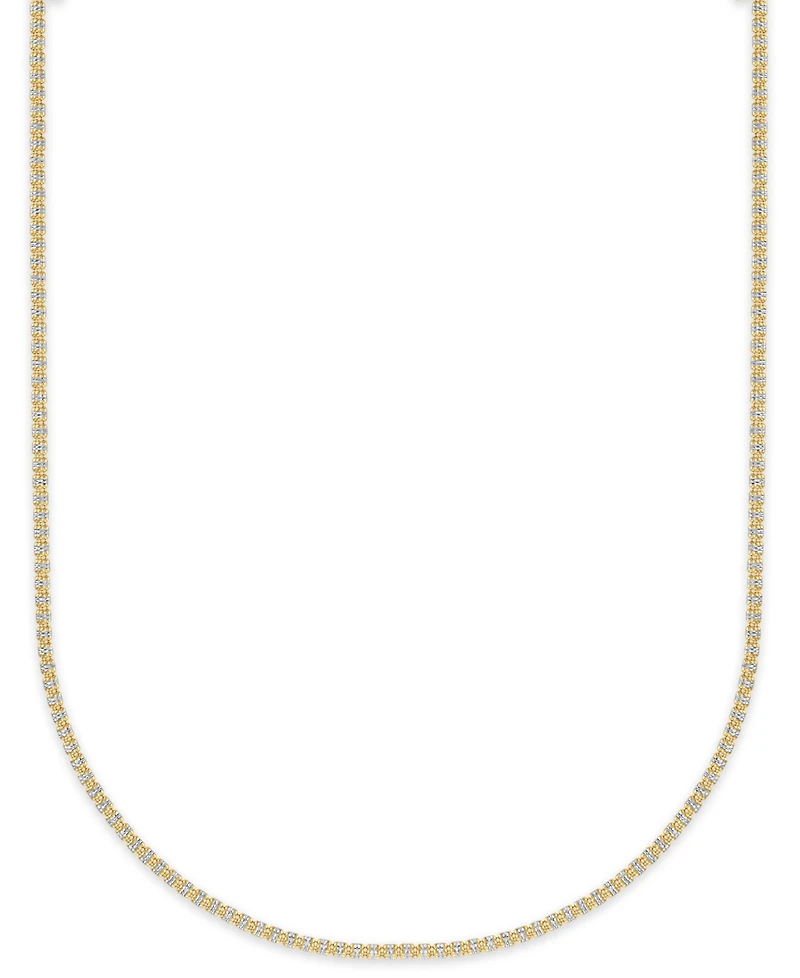 Macy's Two-Tone Ice Chain Necklace in 10k Yellow Gold