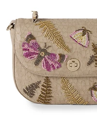 Brahmin Portia Woodland Small Leather Crossbody Handbag