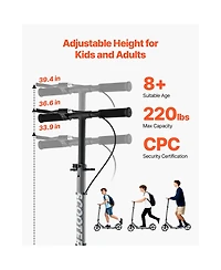 Sevorley Foldable Kids Kick Scooter with Adjustable Height Handlebar, 2 Wheels