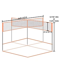 Sevorley 4-Way Volleyball and Badminton Net Set with Adjustable Height