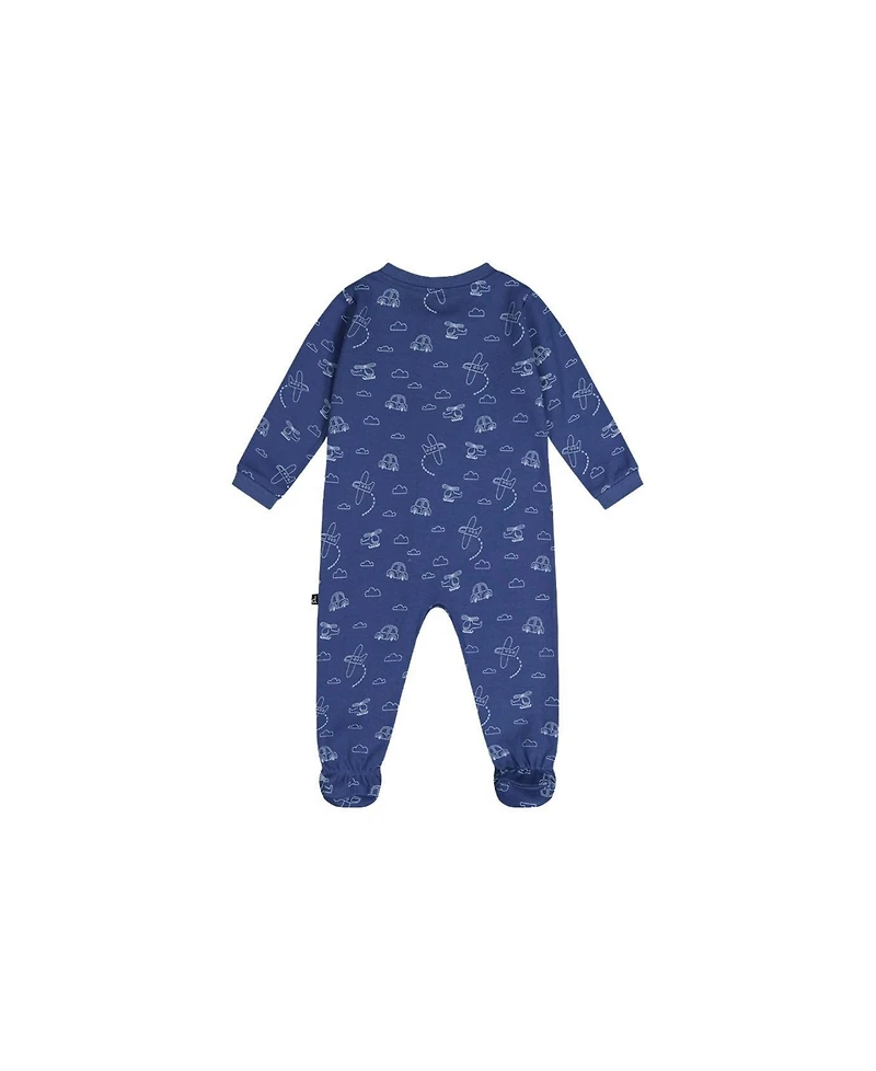 Deux par Baby Boy 3M-24M Cotton One Piece Pajama Transport Print