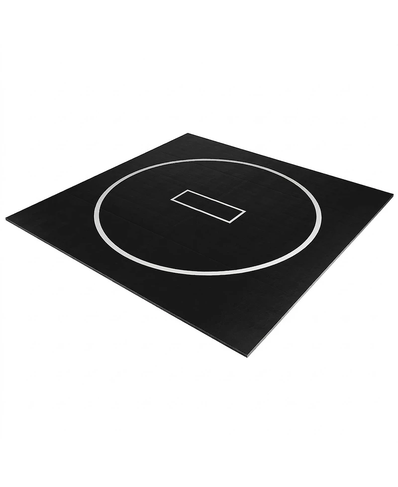 Sevorley Roll-Up Wrestling Mat, 10 x 10 ft Xpe Foam Martial Arts Training Mat with Circles