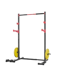 Sevorley Multifunctional Power Cage Squat Rack for Home Gym, Width-Adjustable with Safety Bars and Landmine
