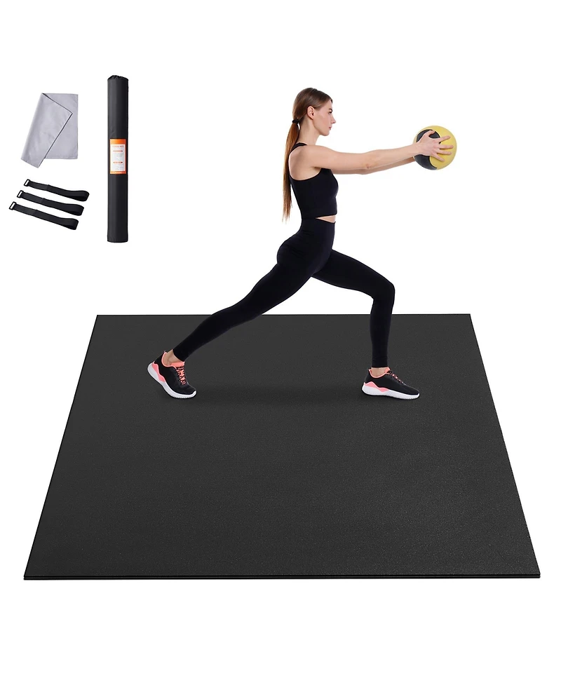 Sevorley Large Non-Slip Exercise Mat with Carry Bag and Strap, 8 x 5 ft Yoga and Fitness Mat