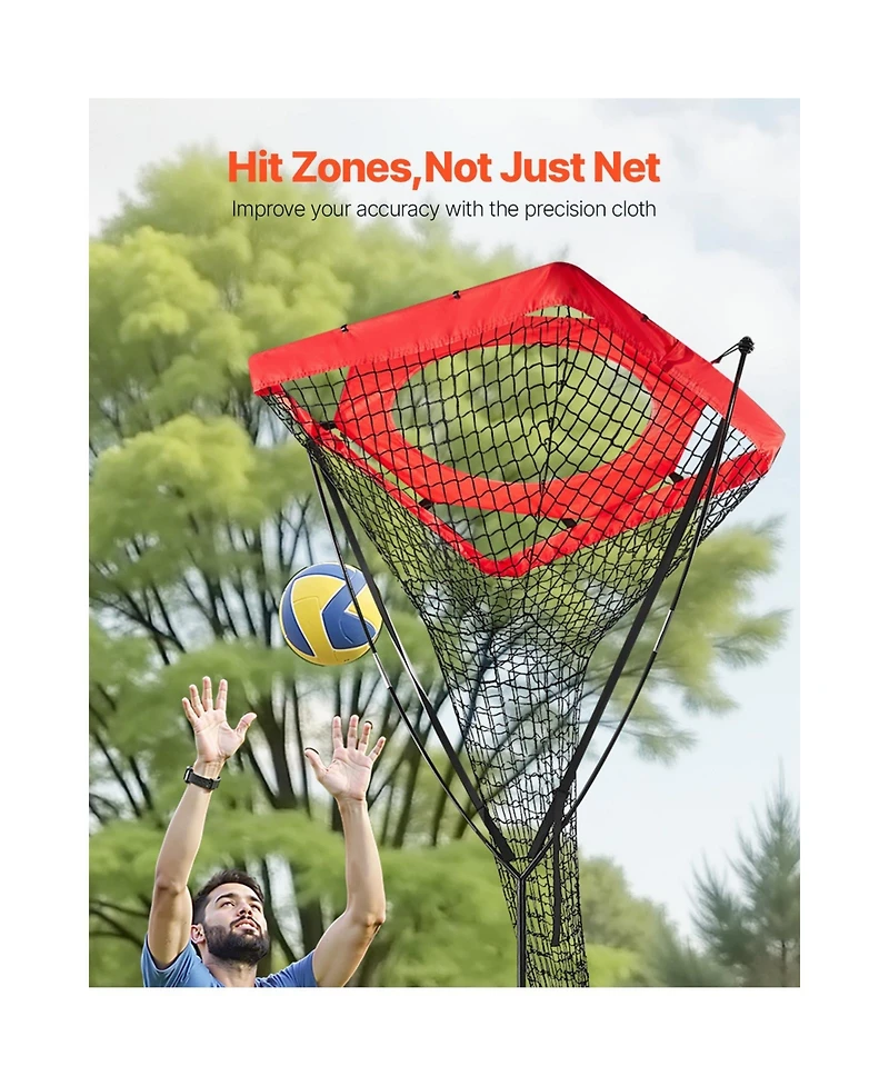 Sevorley Volleyball Setter Training Net, Height and Angle Adjustable Target Trainer