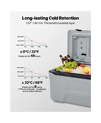 Sevorley Wheeled Portable Cooler, 74 qt, Holds 120 Cans, Insulated Rolling Ice Chest