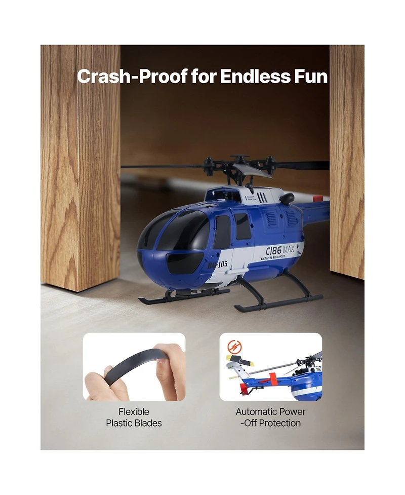 Sevorley 4-Propeller Rc Helicopter, 2.4GHz 6-Axis Gyro Remote Control Plane for Beginners