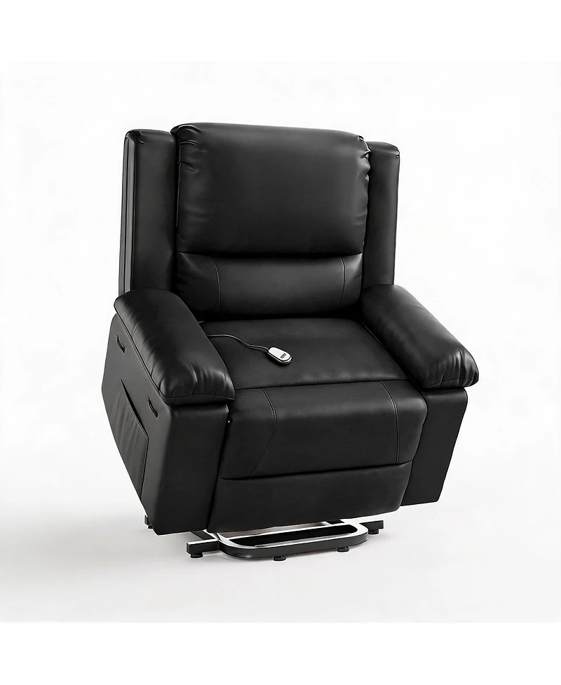 homfan Power Lift Recliner Chair, Heat and Massage, Pu Leather Electric Lift for Elderly And Mobility Impaired,Reclining Sofa