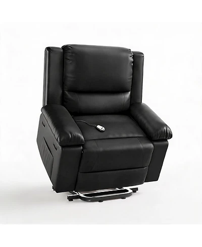 homfan Power Lift Recliner Chair, Heat and Massage, Pu Leather Electric Lift for Elderly And Mobility Impaired,Reclining Sofa